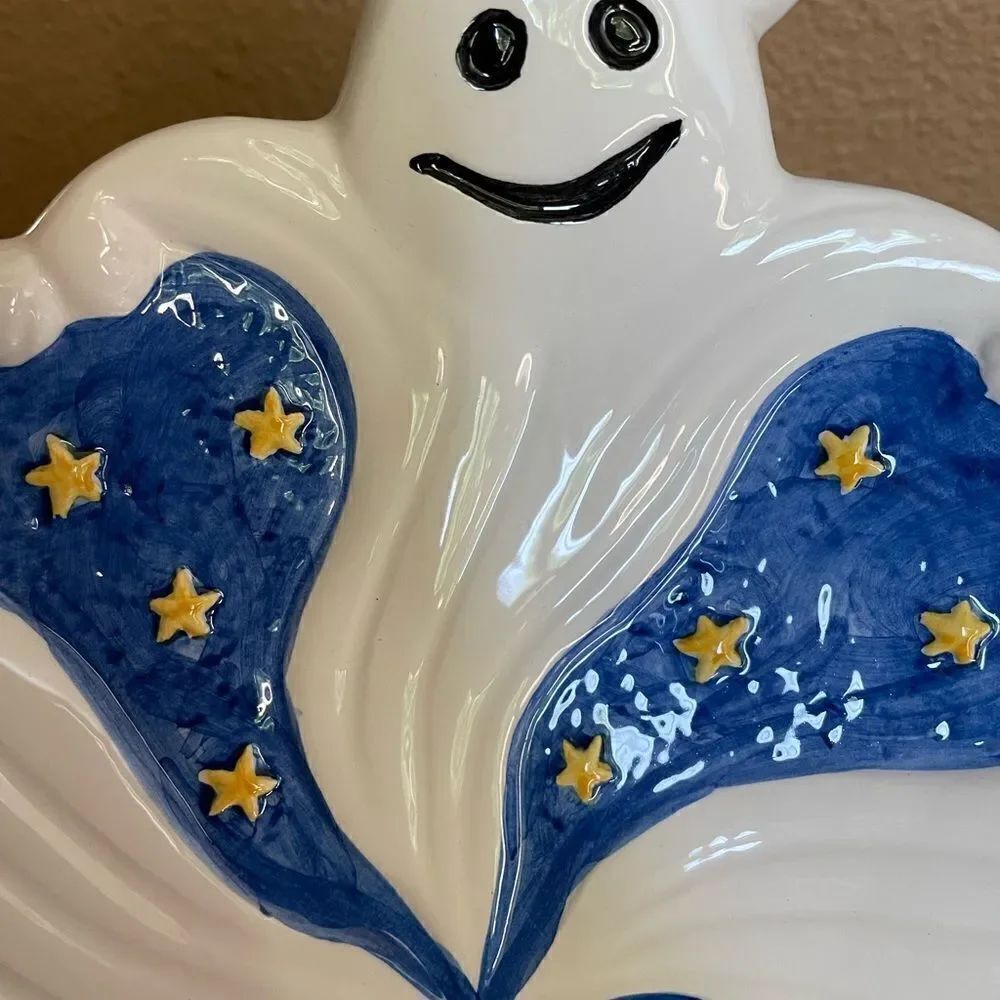 Pacific Rim Hand Painted Ghost Stars Plate Vintage HTF! - Picture 9 of 11